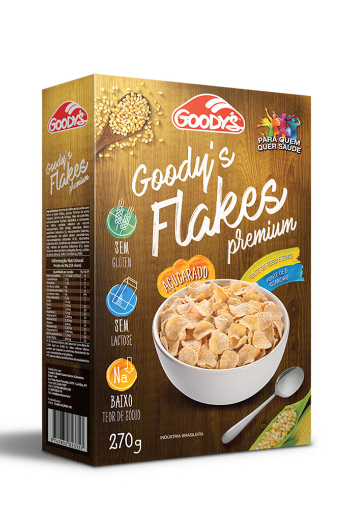 #003 Cereal Goody's Flakes Açucarado Premium Sem Glúten/Sem Lactose